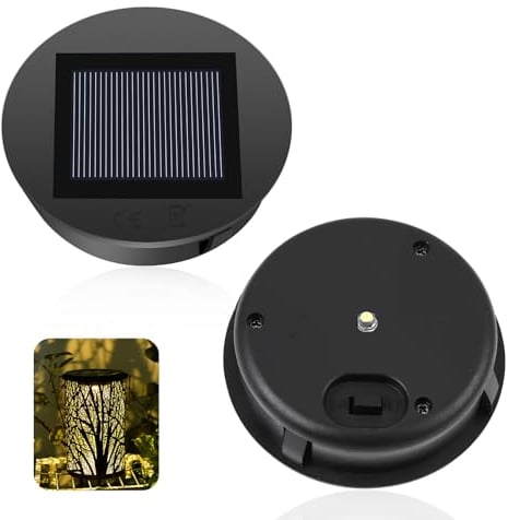 Glovios Solarleuchte Ersatzteile, Solar Ersatzdeckel 8cm mit LED Birnen, 1.2V 600mAh, Solarlampen Ersatz für Solarlampen Laterne Deckel Garten, 2 Stück