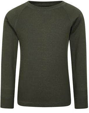 Mountain Warehouse Talus Kids Base Layer Top - Breathable & Lightweight, Moisture Wicking, Boys & Girls - Autumn, Winter, Outdoors, Travelling & Hiking Khaki (02) Kids Size 3-4 Years