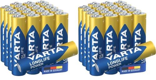 VARTA Batterien AAA, 20 Stück, Longlife Power, Alkaline, 1,5V, ideal für Spielzeug, Funkmaus, Taschenlampen, Made in Germany (Packung mit 2)