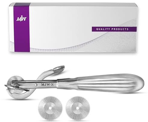 MJW Coupe-Bague Avec 2 Lames de Rechange – Outil de Coupe de Bijoux d'urgence en Acier Inoxydable, Instrument Idéal de Premiers Secours, Outil de Retrait de Bague EMT Avec Protection des Doigts