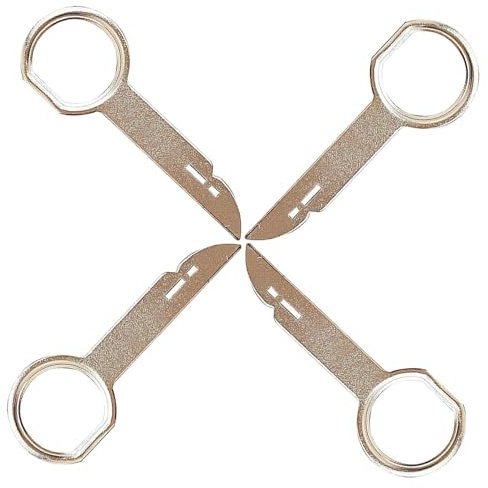 FAST-FX 4 Pcs Radio Release Key Extraction Tool, Radio Removal Tool Key Tool with Easy Grip Handle, Compatible with Mercedes,Ford, Car Radio Removal Tool Key, Radio Removal Tool Key Tool (Silver)