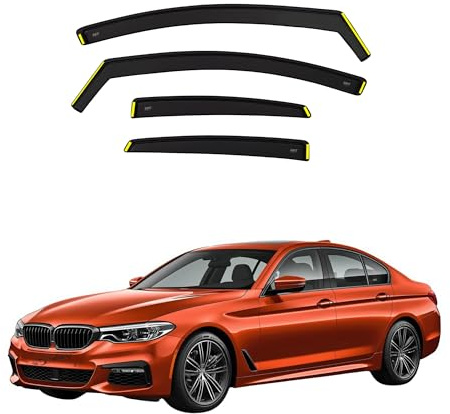 BWS Premium Wind Deflectors For BMW 5 Series G30 2017-Up 4 Door Saloon 4-Pieces, Enhance Driving Comfort with Window Visors (UK Stock)