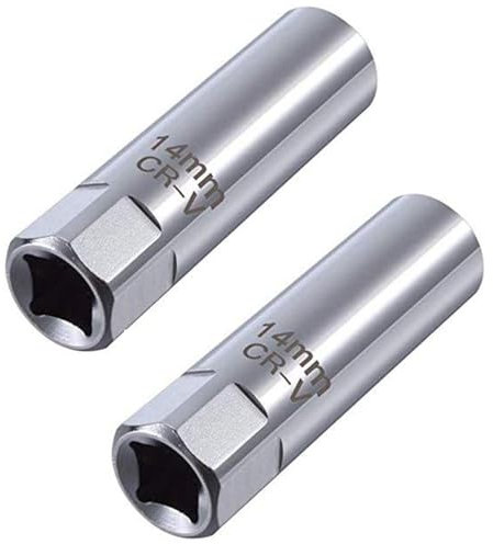 GSYFBT 2PCS 14mm Spark Plug Socket, 12-Point Thin Wall 3/8 Inch Spark Plug Socket, Spark Plug Removal Tool, Compatible with BMW, Nissan, Car