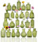 Glass Bud Vases, Set of 24, Mini Flower Vases for Centrepieces, Vintage Bottles for Table Decorations, Wedding Decor, Home, Clear (24, Green)