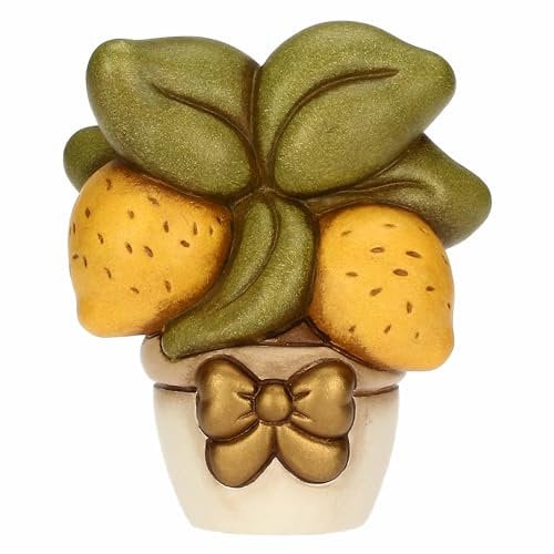 THUN, Alberello di Limoni in Ceramica Decorata a Mano, Idea Regalo, 8.3 x 5.8 x 10 cm h