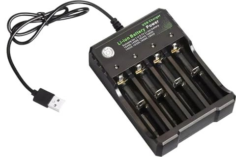 USB-Hub mit 4 Steckplätzen, wiederaufladbar, für 3,7-V-Lithium-Akkus