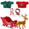 MACULPER 6 Stück Deko Schlitten Weihnachten Deko Schlitten Schlitten Deko Kleine Deko Schlitten Weihnachtsdeko Schlitten Weihnachtenelfen Zubehör für Weihnachten Dekoration