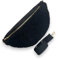 Flauschige Bauchtasche aus Kunstfell, mit Goldenen Reißverschluss und verstellbarem Gurt, Hüfttasche Brusttasche Damen Crossbody Bag (Schwarz)