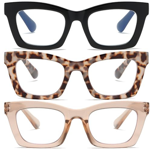 ZXYOO Occhiali da lettura da donna alla moda con blocco della luce blu e cerniere a molla A+1.00