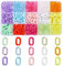 SOFPLATE 480 Stück 15 Farben Acryl Gliederketten Verbindungsringe Schmuck Oval Bunt Regenbogen Undurchsichtig Transparent Kabel Bordstein Offen Schnellverbinder Für Die Schmuckherstellung Halsketten K