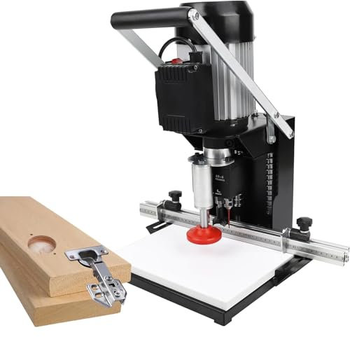 XNXYSMKJ Electric Hinge Drilling Machine,Cordless Combi Drill,Hinge Boring Machine for Woodworking,2880 RPM,0-40mm Depth,for Cabinets,48-6mm