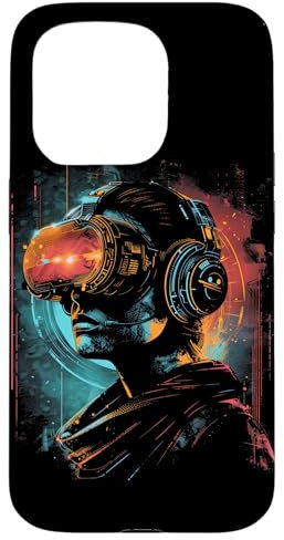 iPhone 15 Pro Futuristic VR Headset Design – Cyberpunk Sci-Fi Art Case