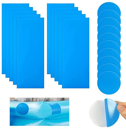 BOOSHMall 20 Pièces Rustine Piscine Kit de Réparation Patchs de Réparation Auto Adhésifs PVC Patch Liner Piscine pour Piscines Matelas Bouées Spas Gonflables, Rectangulaires et Rondes
