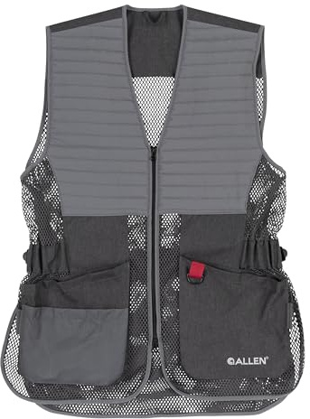 Allen Company Men's Competitor Shooting Vest – Mesh Vest with Moveable Shoulder Pad, Deep Pockets & Side Straps - Medium/Large
