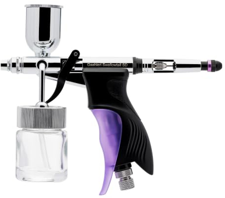 Gaahleri Airbrush Ace Series GHAC-Swallowtail Side Airbrush, Seitenzufuhr & Saugzufuhr, Side feed & siphon feed, 0.28mm & 0.5mm Düsenset mit Fan Cap, für Modellbau Farbgestaltung Kunstmalerei