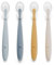 Jané Lot de 4 Cuillères en Silicone pour Bébé et Enfant, Souple, Bout arrondi, Sans BPA, Lavable au lave-vaisselle, Colour Tropic