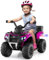 6V Kids Electric Ride on ATV, Battery Powered Quad Bike with Spray Function, Horn, Music, LED Lights, Storage Basket, Toddler Bench Vehicle Toy for Boys Girls 18+ Months (Pink)