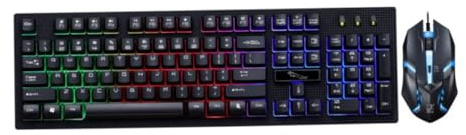 FUNNETOYU Gaming Keyboard and Mouse Set Usb Keyboard Mechanical Led Gaming Mouse Computer Luminous
