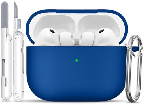 TNSNK für AirPods Pro 3 Hülle, C5-Lake Blue | Weiches Silikon, unterstützt kabelloses Laden, with Clean Kit & Keychain, Leicht, Rutschfest, Kratzfest