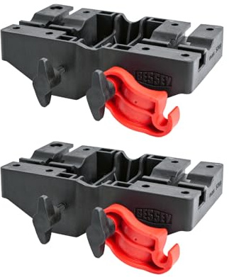BESSEY 2x Multifunktionshalterung STE-MH-SET | für Laser, Bauleuchten | Flexible Halterung zur sicheren Befestigung von Lasern und Hilfsmitteln an Decken und Montagestützen für präzise Arbeiten