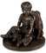 Junge mit Labrador Retriever Welpe Statue, Bronze Puder aus 4 5/8-in
