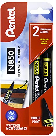 Pentel Bullet point N850 Marker, 4.2mm tip, Black ink, 1 blister card with 2 markers, XN850/2-A
