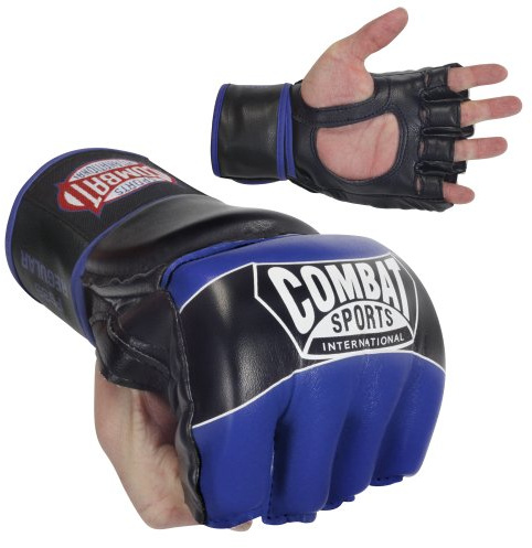 Combat Sports Pro Style Grappling MMA Gloves, Blue, Youth Large