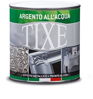 TIXE Doratura per Interni all'Acqua – Vernice Dorata per Decorazioni e Finiture Eleganti, Vernice Argento, 125 ml