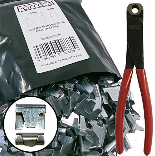 Wire mesh cage Making cliptool + 250 Clips Fencing cage Making gabions Forrest®