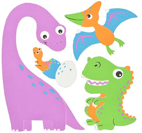 alles-meine.de GmbH 4 TLG. Set 3-D ! Wandtattoo/Fensterbild Moosgummi - Dino Dinosaurier wasserfest - Wandsticker Sticker Aufkleber