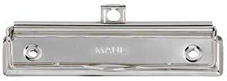 MAUL Bügel-Klemmer silber Metallclip 120 mm für 80 Blatt | zuverlässiger Halt für Unterlagen, aufhängbar für flexible Nutzung, anschraubbar am Arbeitsplatz, flaches Profil für Ablage