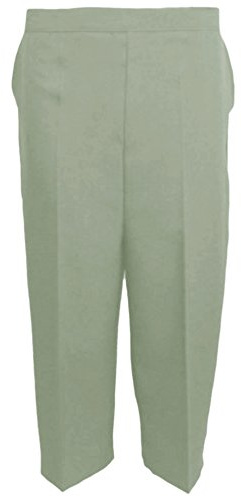 MyShoeStore Pack of 2 Ladies Womens 3/4 Three Quarter Half Elasticated Trouser Plain Capri Cropped Stretch Trousers Plain ¾ Length Pants Summer Shorts Plus Big Sizes 10-24