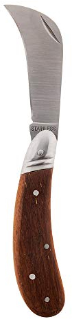 Zenitech - Couteau d'Électricien 1 Lame - Manche Léger et Antidérapant - Longueur Fermé 10 cm, Ouvert 17,2 cm - Marron