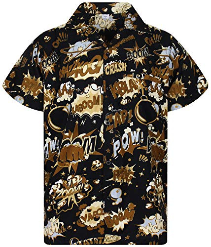 King Kameha Original Funky Hawaiian Shirt | Men | XS - 6XL | Short Sleeve | Hawaii Print | BoomBang Comic