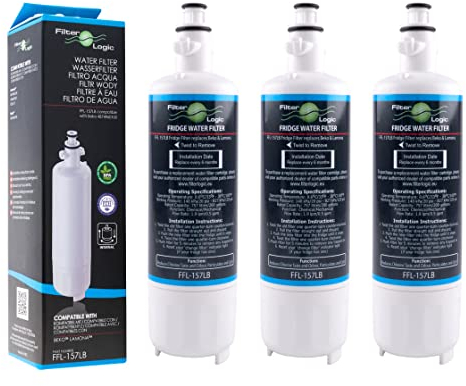 FilterLogic FFL-157LB | 3x Interner Wasserfilter ersetzt 4874960100 kompatibel mit Elektra-Bregenz, Beko, Grundig, Blomberg, Küppersbusch, Privileg, Smeg Kühlschrank