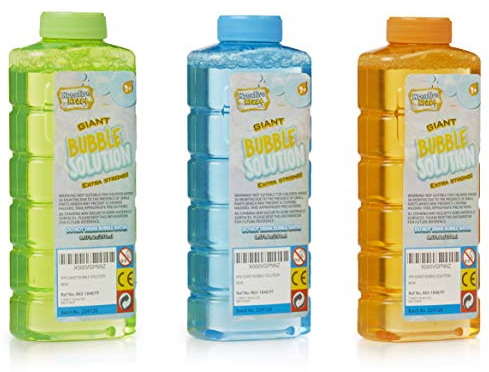 KreativeKraft Seifenblasen Nachfüllflasche, 3er Pack Seifenblasen Flüssigkeit für Seifenblasen Maschine Gerate Kinder, Outdoor Spielzeug, Geschenke für Kinder (TOTAL 750 ML)