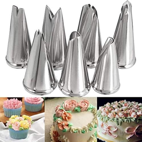 Wowdecor Lot de 7 douilles en acier inoxydable pour décoration de gâteaux et cupcakes