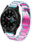 DEALELE Armband Kompatibel mit Samsung Galaxy Watch 7 / FE / 6/6 Classic / 5/5 Pro / 4/4 Classic / 3 41mm / Huawei GT3 42mm, 20mm Edelstahl Metall Ersatz Armbänd für Herren Damen, regenbogen
