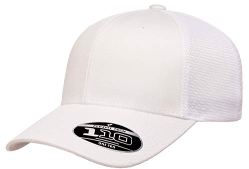 Flexfit Herren 110 Mesh Trucker-Mütze, Weiss/opulenter Garten, Einheitsgröße