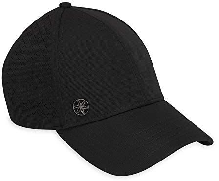 Gaiam Wander Breathable Geo Black Hat - Cute Women's Baseball Hat for Summer, Lightweight, Adjustable Strap, Moisture-Absorbing Sweatband for Running & Hiking, 6-Panel Ball Cap for Women, Black