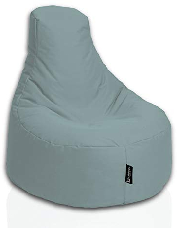 BuBiBag Gamer Sitzsack, Lounge Sessel, Gaming Sitzsäcke, Indoor & Outdoor Kissen für Kinder und Erwachsene (Grau;Ø:55cm)
