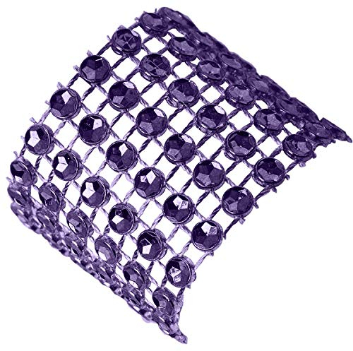 Trimming Shop Glitzernd Servietten Ringe Strass Optik Servietten Wrap Halter für Bankette, Hochzeiten, ESS, Weihnachten, Partys, 13cm x 4cm - Lila