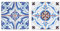 Set 2 Dessous de Plat Rétro 2, Motifs Carreaux de ciment, L 16 cm