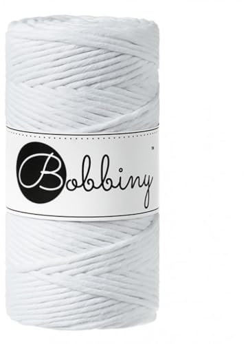 Bobbiny Regular 3mm Single Ply Macrame Cord (White) 100m