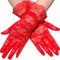 AWOCAN Damen Spitze Elegant Kurze Sommer Handschuhe für Hochzeit Party und Teeparty, rot, One size