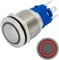 Lumonic Edelstahl Druckschalter gewölbt 19mm Durchmesser I Mit einer Ring LED in Rot Maße: 2,8x0,5mm Pin s 250V 3A I Vandalismussicher nach dem IP65 S