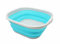 SAMMART Tub Collapsible Tube à disque pliable 10 l - Basin de lavage portable - Washtube en plastique pour économie d'espace (gris/cyanine, 1)