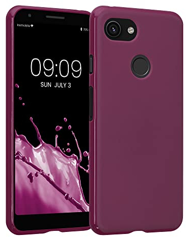 kwmobile Hülle kompatibel mit Google Pixel 3 Hülle - weiches TPU Silikon Case - Cover geeignet für kabelloses Laden - Bordeaux Violett