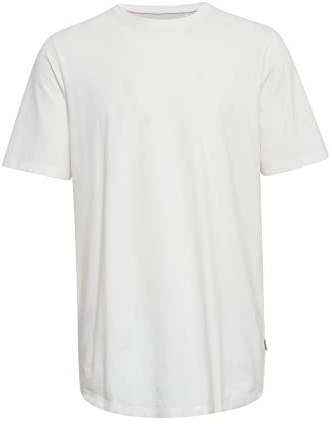 Blend 20715296 Tee Herren T-Shirt Kurzarm Shirt Basic Länger geschnitten Longer Length Rundhals-Ausschnitt Regular Fit, Größe:XL, Farbe:Snow White (110602)