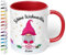 True Statements Weihnachtstasse mit Namen personalisiert „Schöne Weihnachten“ - 330ml Keramik Kaffeebecher mit Wichtel-Motiv und Spruch – Geschenke für Kollegen & Familie (Rot)